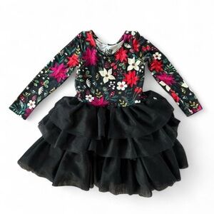 Little Sleepies Berry Merry Tiered Tulle Tutu Dress 2T Bamboo Viscose Holiday